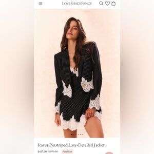 Women's Black and White Lace Blazer and Dress set